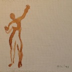 ohne Titel, 1998, Tusche auf Leinwand, ca. 20 x 15 cm